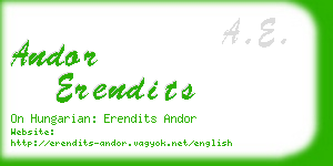 andor erendits business card